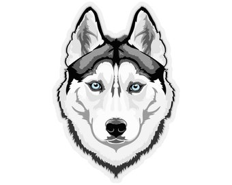 Siberian Husky Kiss-Cut Stickers, 3 Image Sizes, 2 Image Surfaces, FREE Shipping, Made in USA