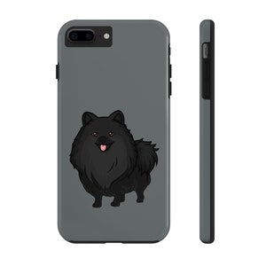 Svarta Pomeranian mobilskal, iPhone, Stöttåliga, Glansiga, Trådlösa Laddningar, FRI Frakt, Tillverkade i USA!!