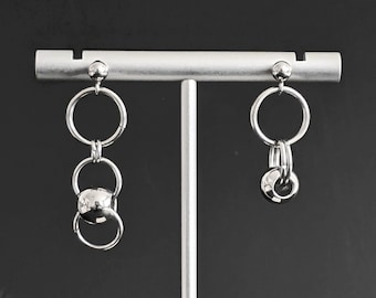 MISMATCHED Earrings Circles and Balls Charms Pierced Earrings OR Clip-on Earrings Dangle Drop Earrings