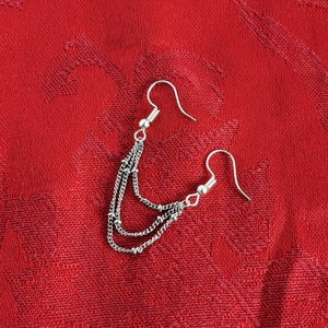 Kpop Earrings Double Pierce Earrings French Hook Chain Earrings