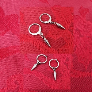 Kpop Arrow Bolt Dart Earrings Dangle Drop Unisex Pierce or Clip On