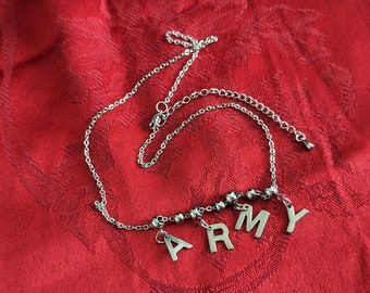 ARMY Necklace BTS Necklace Fidget Necklace Unique Jewelry Moveable Jewelry Anxiety Jewelry Anxiety Necklace