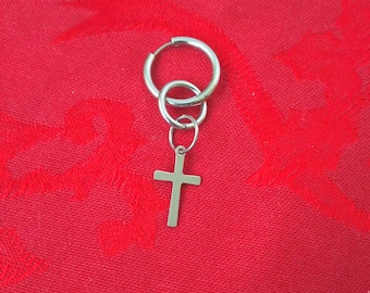 Kpop Inspired Cross Hoop Earring, Jimin Fashion