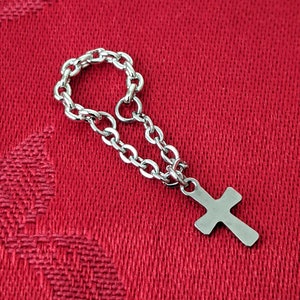 Kpop BTS cross cuff earring, unique streetwear style, punk cyber core jewelry, emo grunge alt, cool Bangtan Boys accessories, Korean fashion