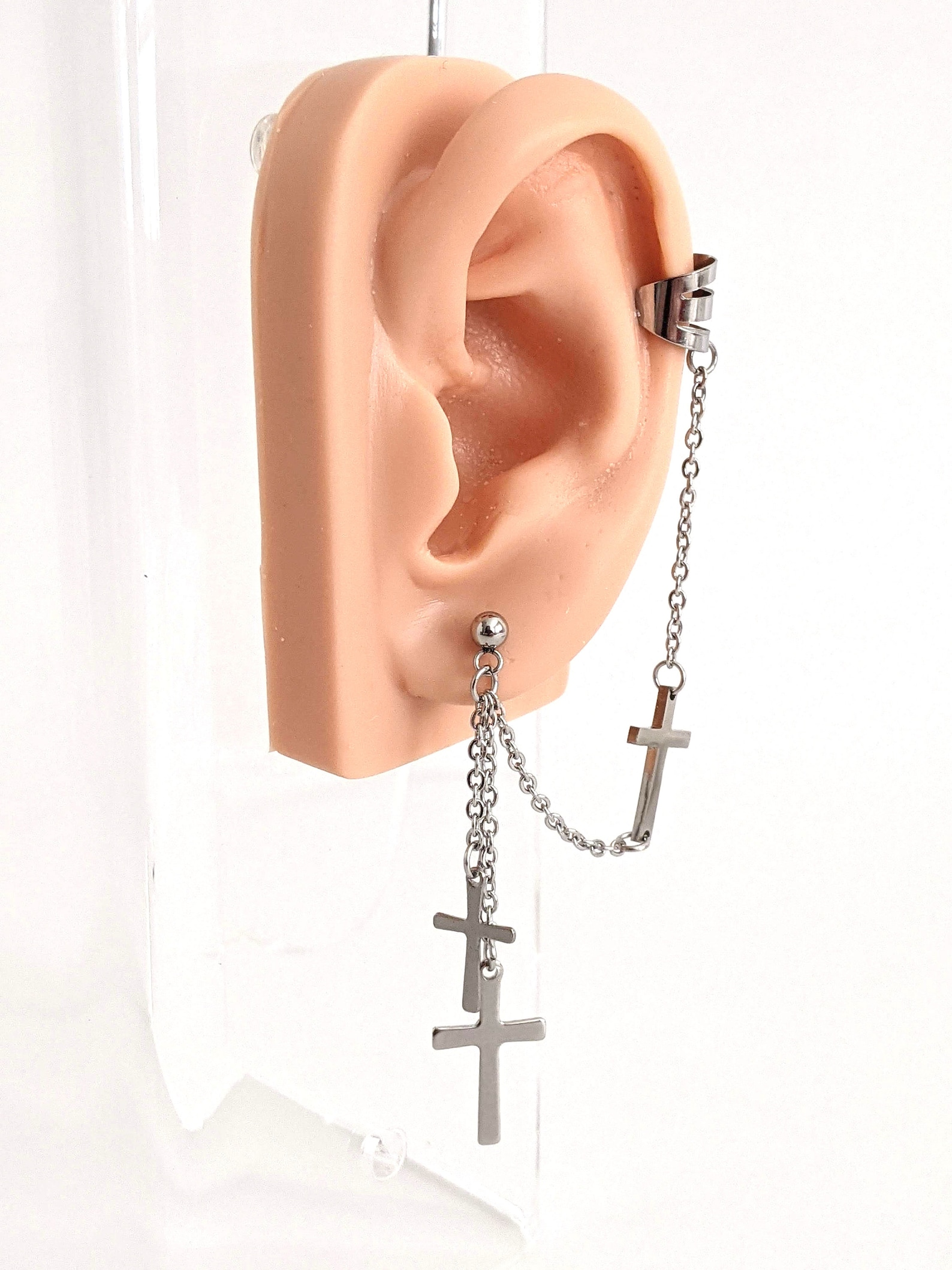 Kpop Earrings BTS Earrings Trio Cross Earring Ear Cuff Chain Etsy