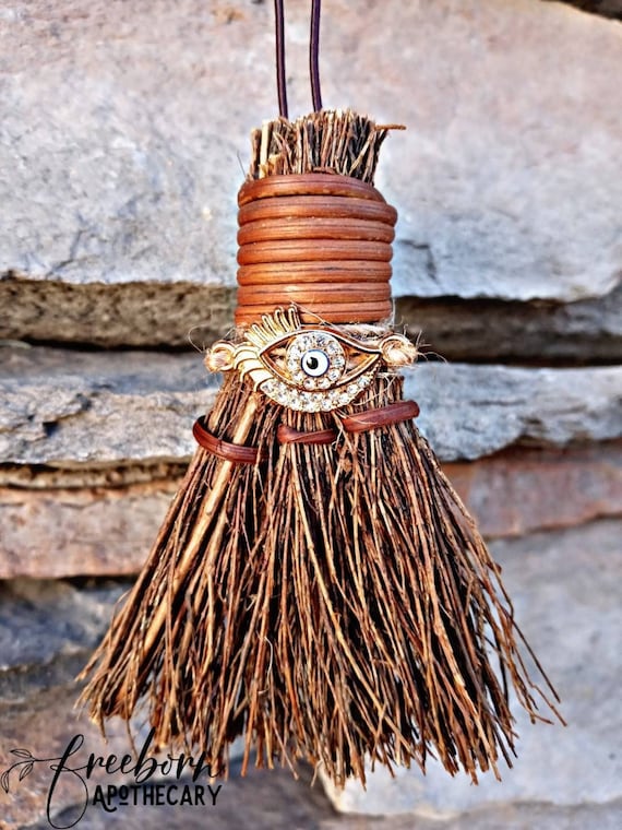 Anneome Small Broom Small Cleaning Broom Household Duster Mini Witch Cinnamon Whisk Thai Household Cleaning S Short Handle Brown Silk Office Accessories, 842Y8AB214ZH20JM - View #3