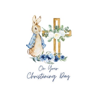 blue peter the rabbit christening