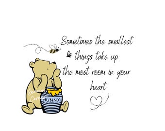 Baby Winnie Pooh Nursery Print, Classic Pooh Quote (PNG SVG)