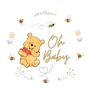Winnie Pooh Baby Shower Ring, Winnie Pooh PNG, Classic Winnie the Pooh