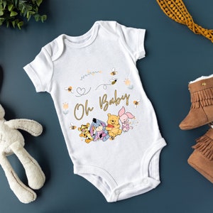 Winnie Pooh Baby Shower Ring, Winnie Pooh PNG, Classic Winnie the Pooh, Classic Winnie Pooh Clipart, Oh Baby PNG, Oh Baby Sublimation, cake topper, Cupcake topper printable