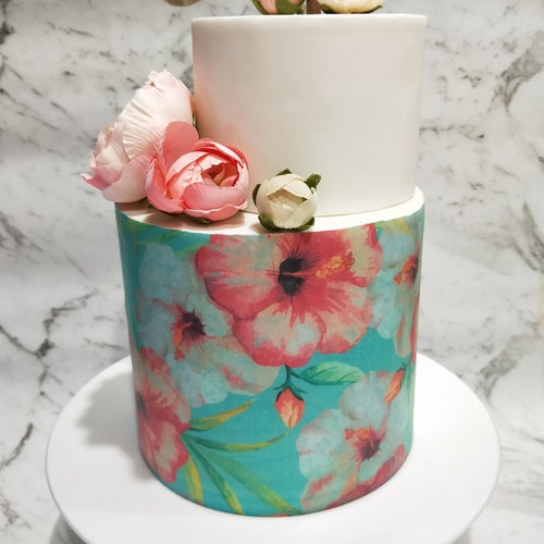 Craft Supplies & Tools Baking Floral cake wrap digital download edible