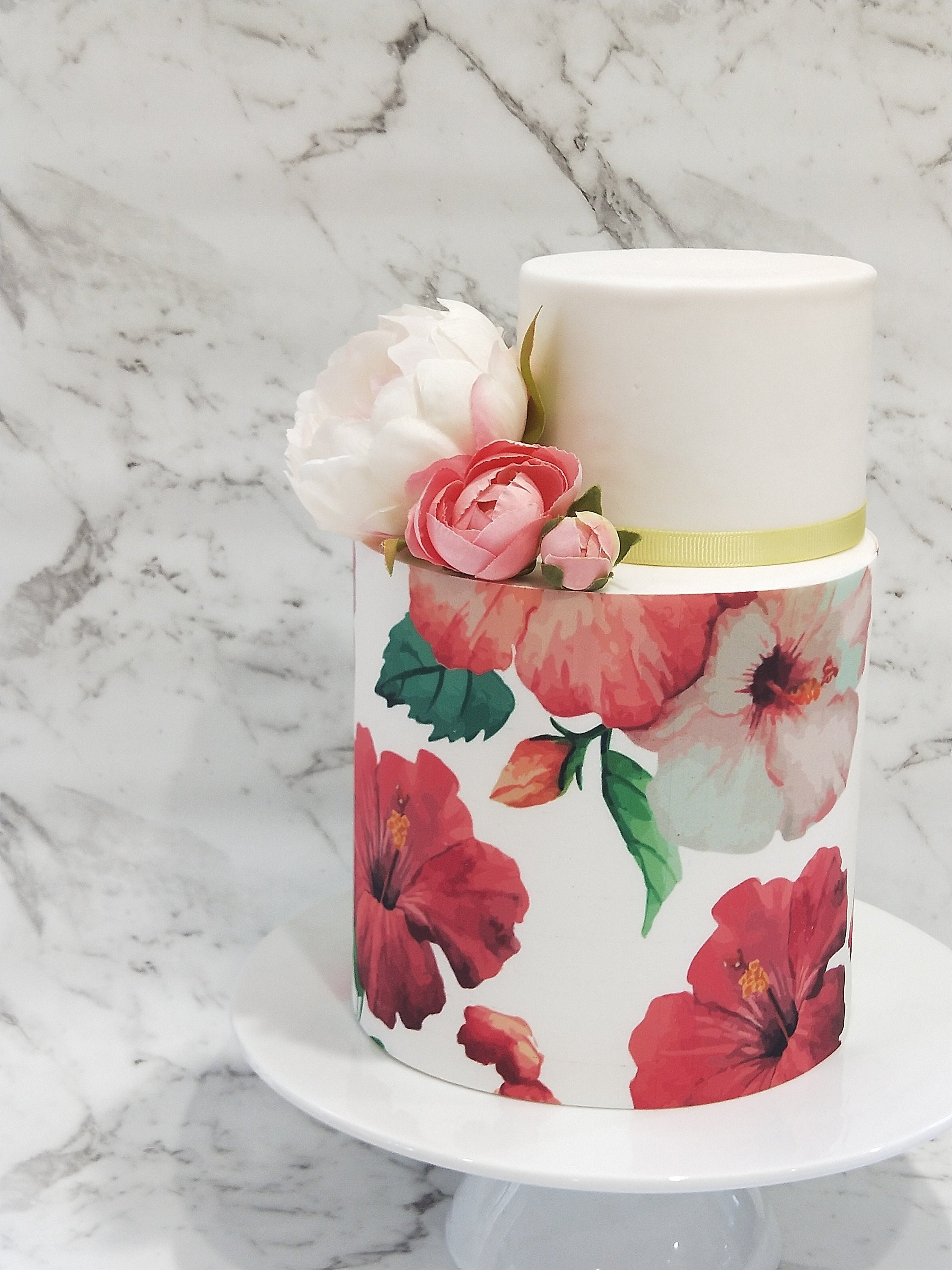 Craft Supplies & Tools Baking Floral cake wrap digital download edible