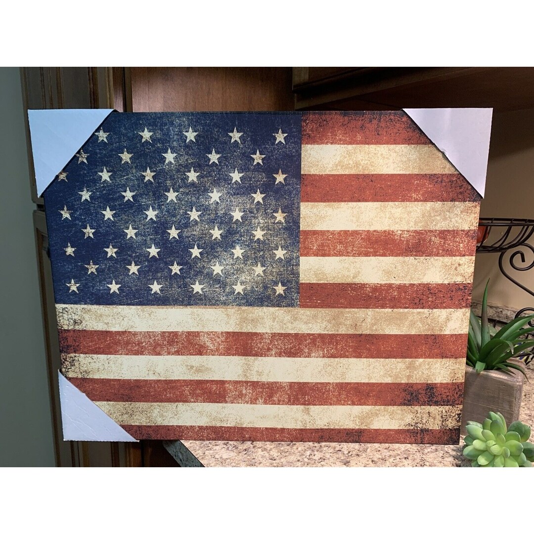 Dollar General Canvas AMERICAN FLAG Sz 16 X 20 FLAG Canvas Etsy