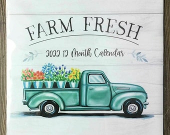 2022 Calendar for Art Projects -11X11 FARMHOUSE Calendar Truck B2-4