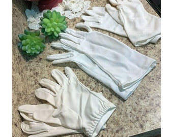Vintage Glove Collection White Womens Gloves Set of 3 U8-15