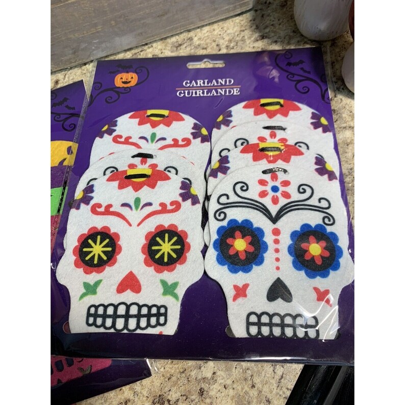 2x Neon Sugar Skull Painted Day of the Dead Dia De Los Muertos - Etsy