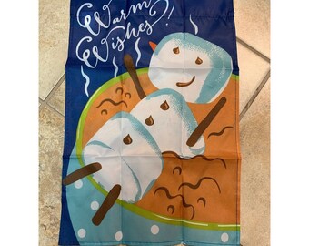 Christmas Snowman Flag 12-1/2” X 18” GARDEN Banners FLAGS B6