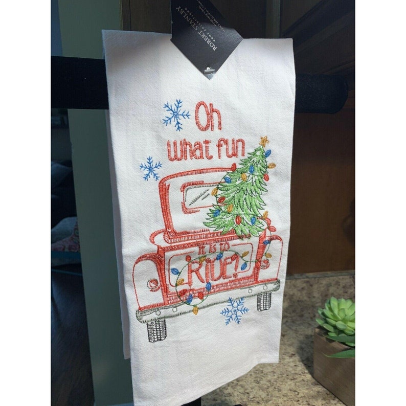 Robert Stanley Collection Christmas Tea Towel Oh What Fun Etsy