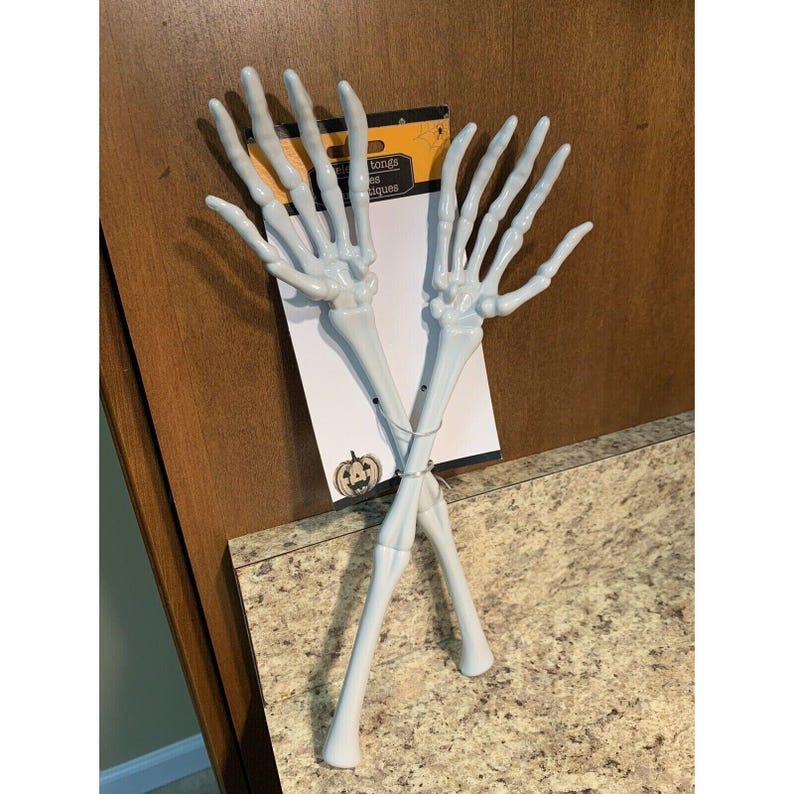 Skeleton Hand Scissors Skeleton Hands Skeleton Bone Arms Salad Tongs Servers Kitchen Utensils ...