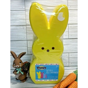 YELLOW Bunny Egg Containers 4 Sizes 4 Colors Easter Candy Treats Toys ...