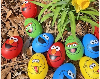 12pcs Sesame Street Easter Eggs Big Bird Cookie Monster Elmo Eggs S37