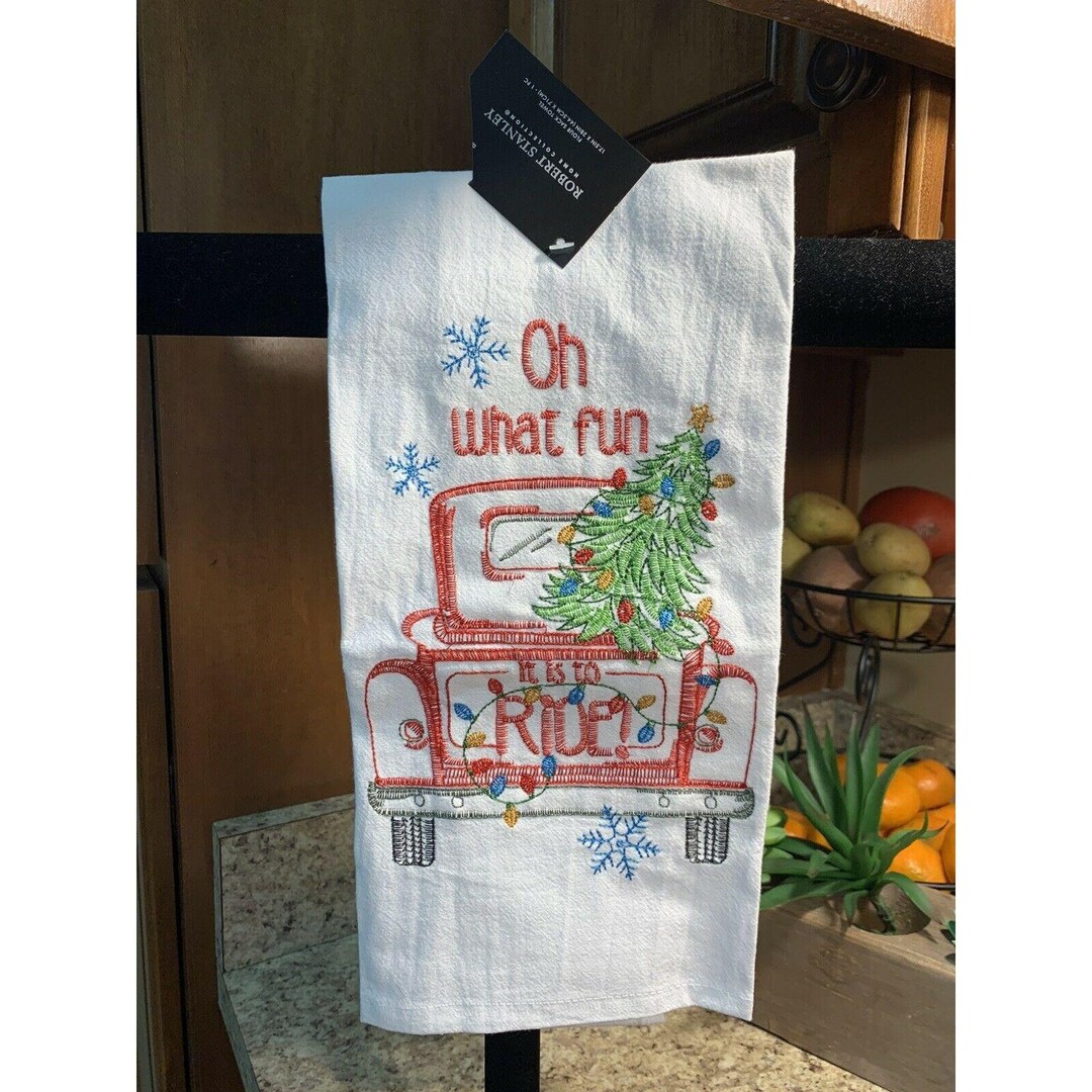 Robert Stanley Collection Christmas Tea Towel Oh What Fun 17.5 X 28 D