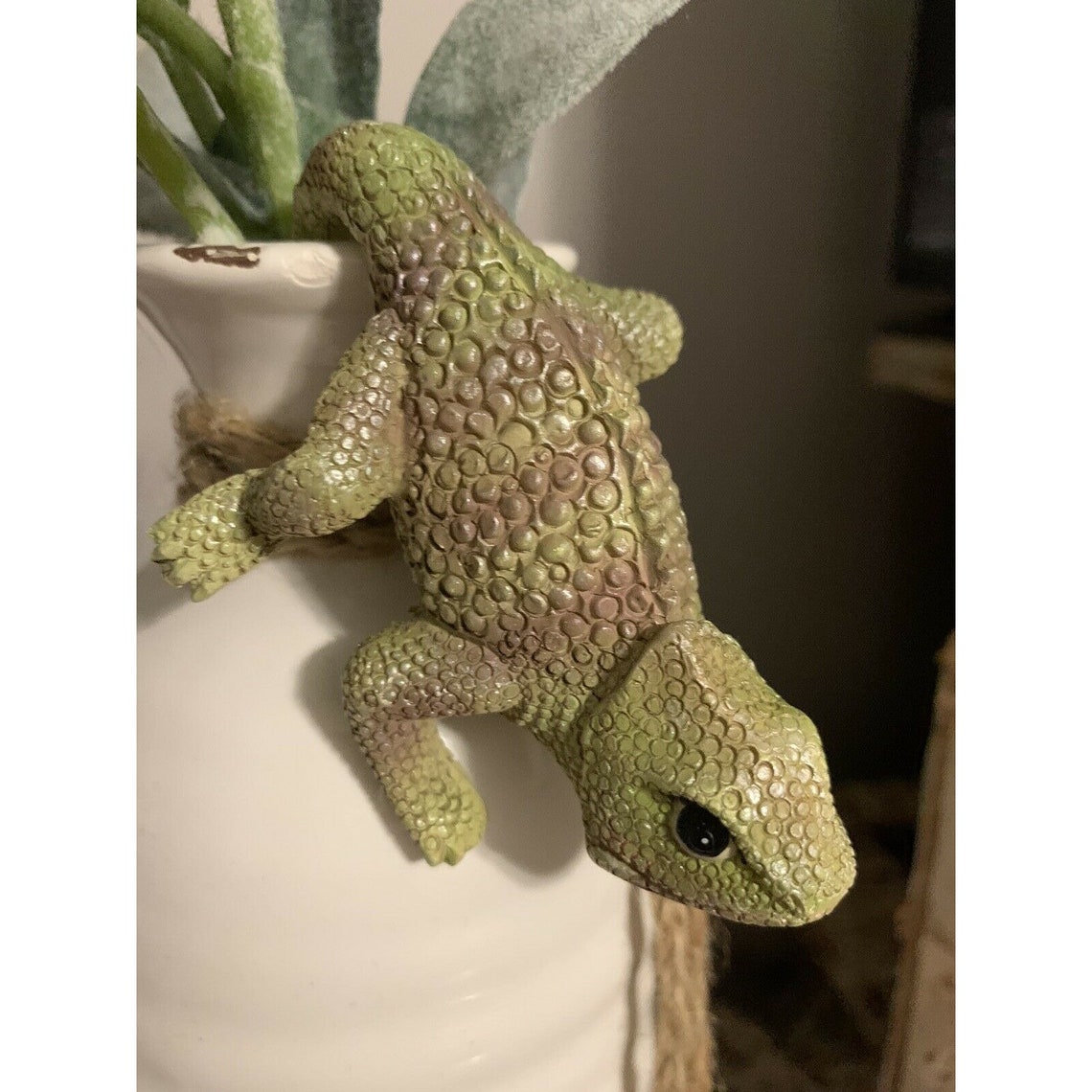 Green Chameleon Lizard Pot Perch Flower Pot Hugger Hanger Etsy