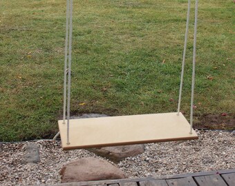 Birch plywood swing with rope for adult or children, wooden outdoor swing