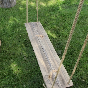Long double wooden swing for couples, wedding swing with jute rope for lovers, solid wood swing for adults