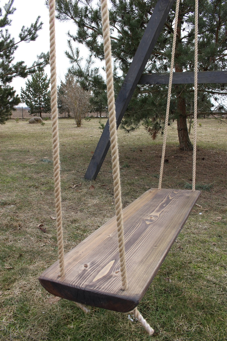 Solid Wood Swing for Adults Long Double Wooden Swing for Etsy
