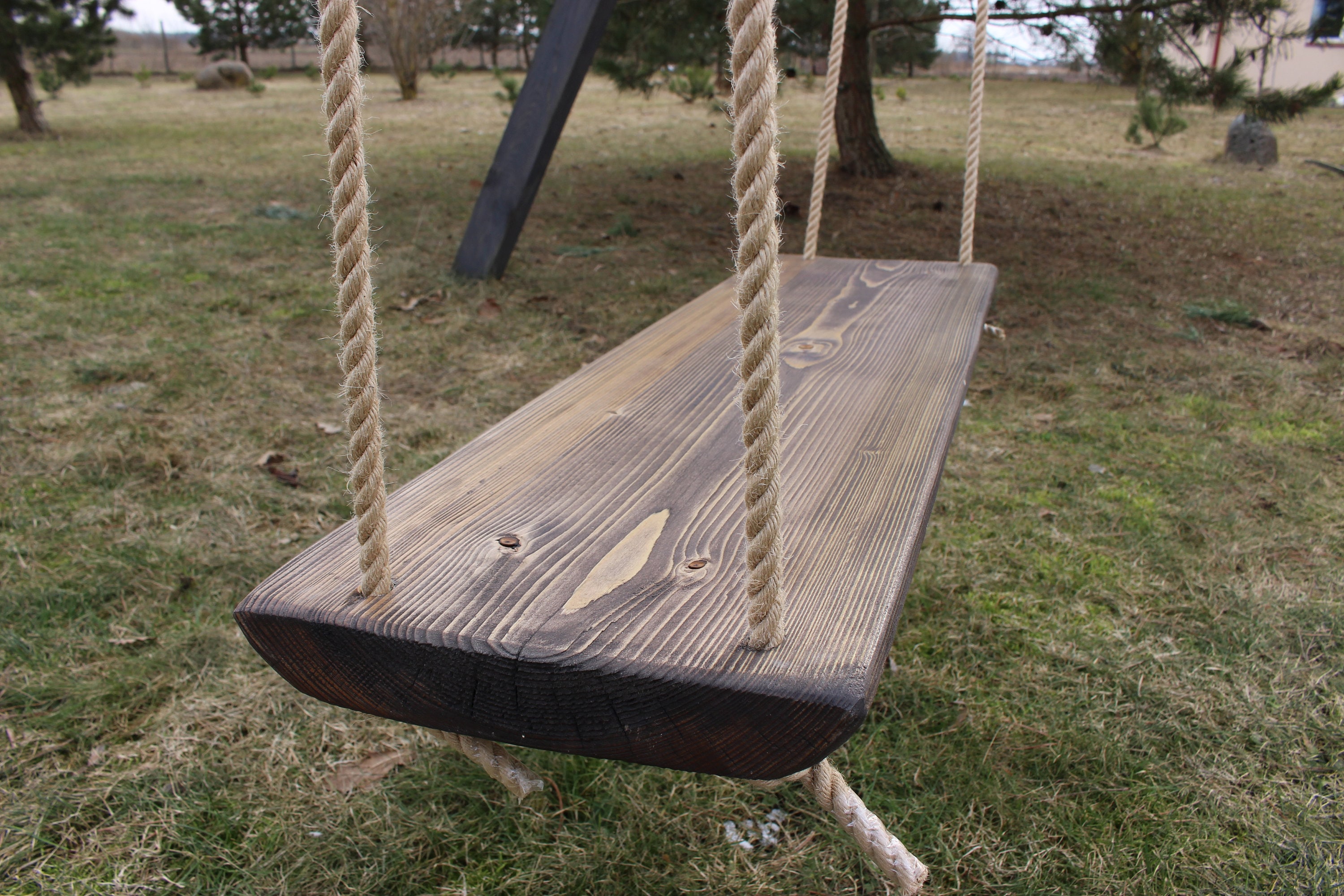 Massive Holzschaukel für Erwachsene lange doppelte Etsy