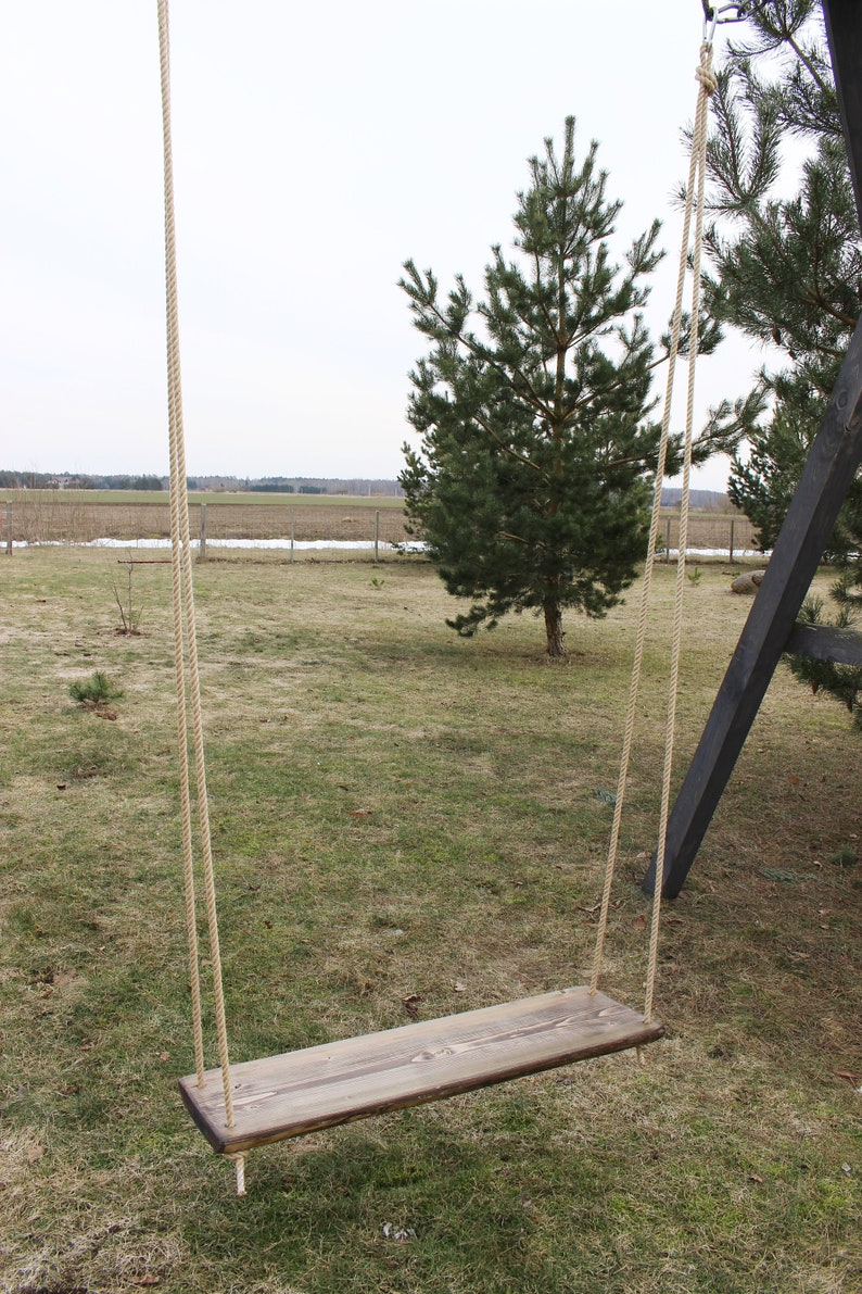 Solid Wood Swing for Adults Long Double Wooden Swing for Etsy