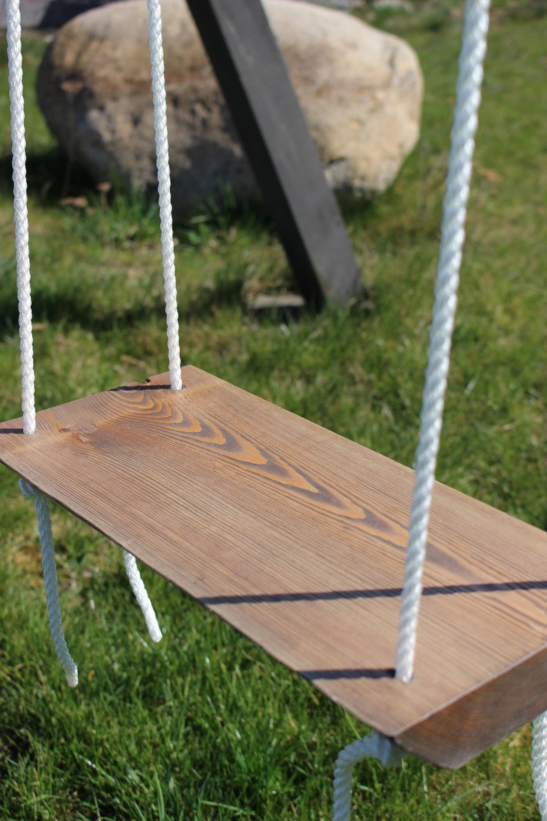 Solid Wood Swing for Children Outdoor Wooden Tree Swing With Etsy