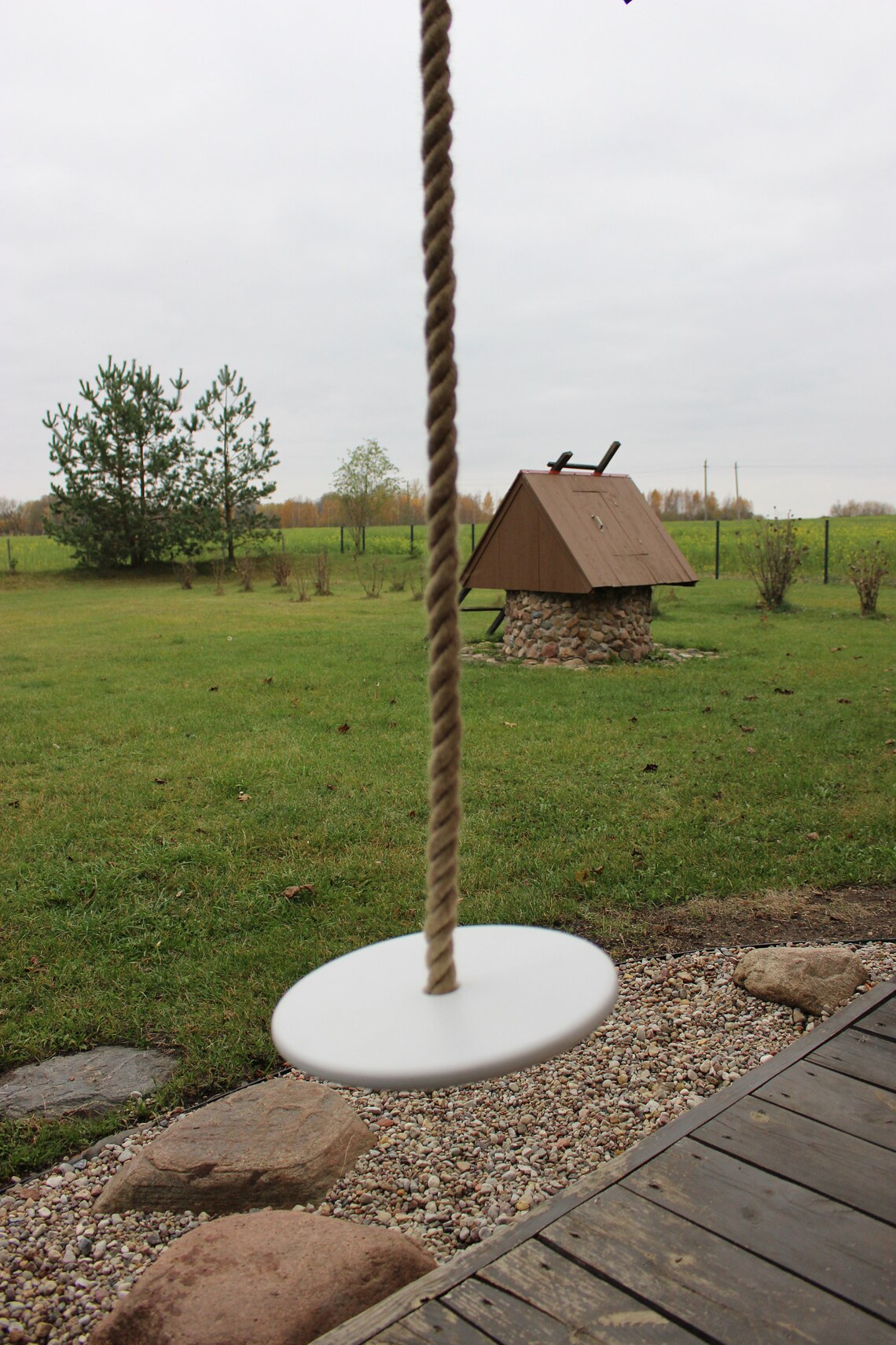 White round disc rope swing Kids Indoor wood swing adult or Etsy