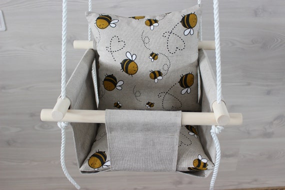 linen baby swing