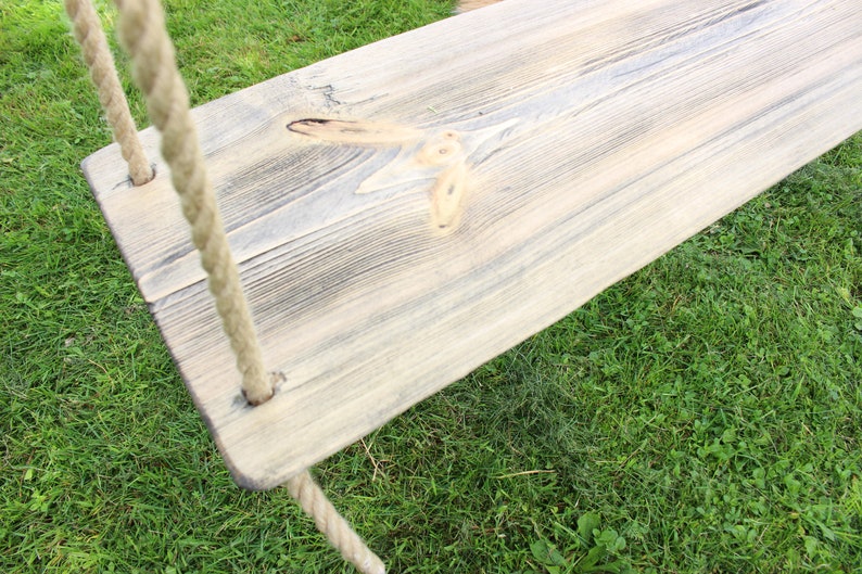 Long Double Wooden Swing for Couples, Wedding Swing With Jute Rope for ...