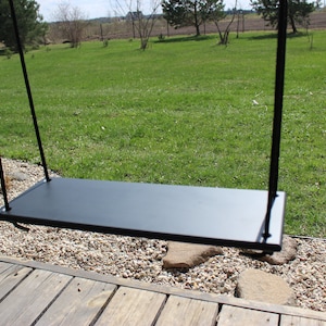 Black birch plywood indoor swing for adult or children, wooden outdoor swing with black rope
