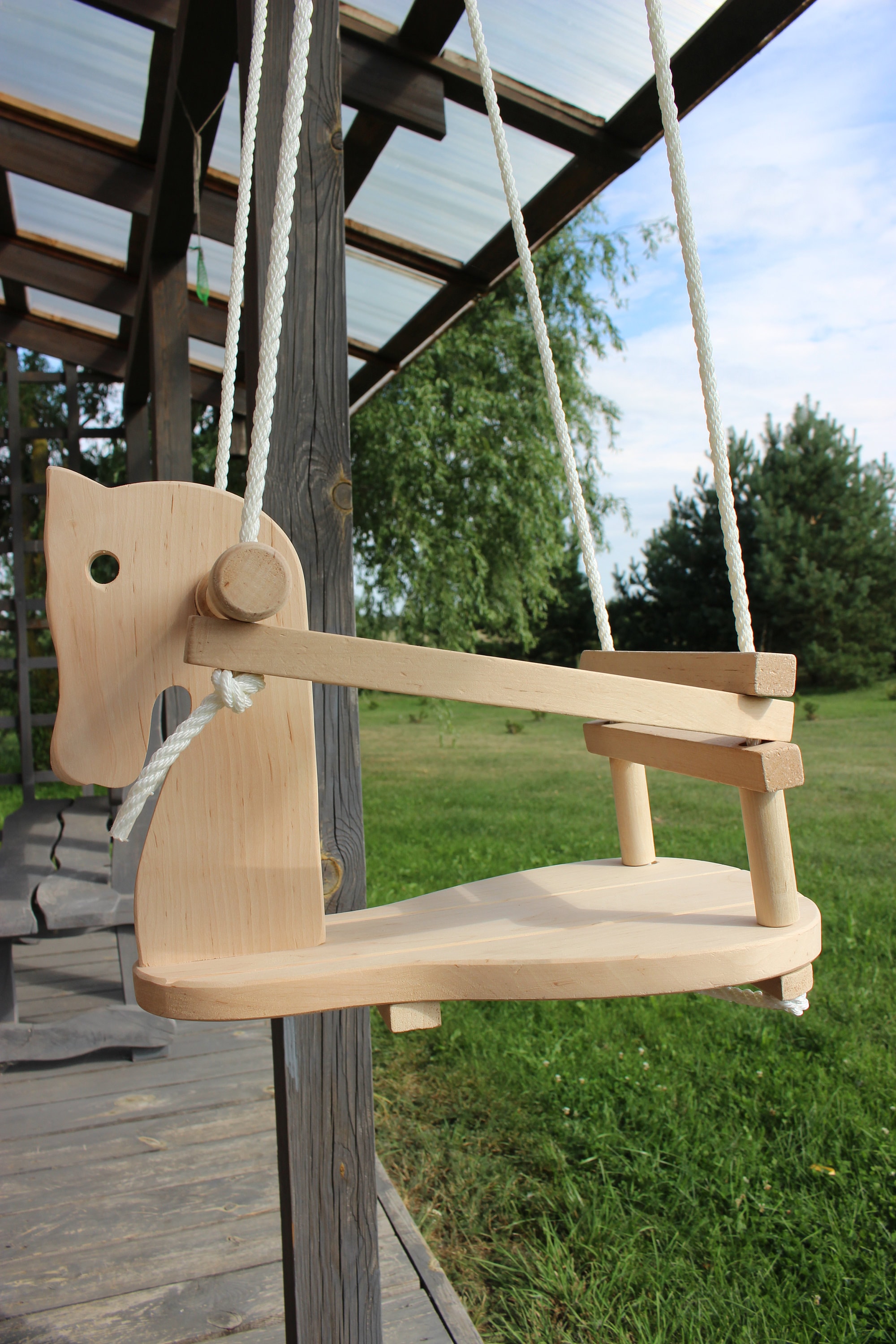 Wooden Horse Swing for baby solid wood Swing for indoor or Etsy