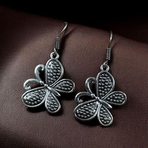 Elegant Butterfly Dangler Earrings | Silver Plated Hook | Best Jewelry Gift for Girls & Women | Dainty And Unique Everyday Stylish Earring