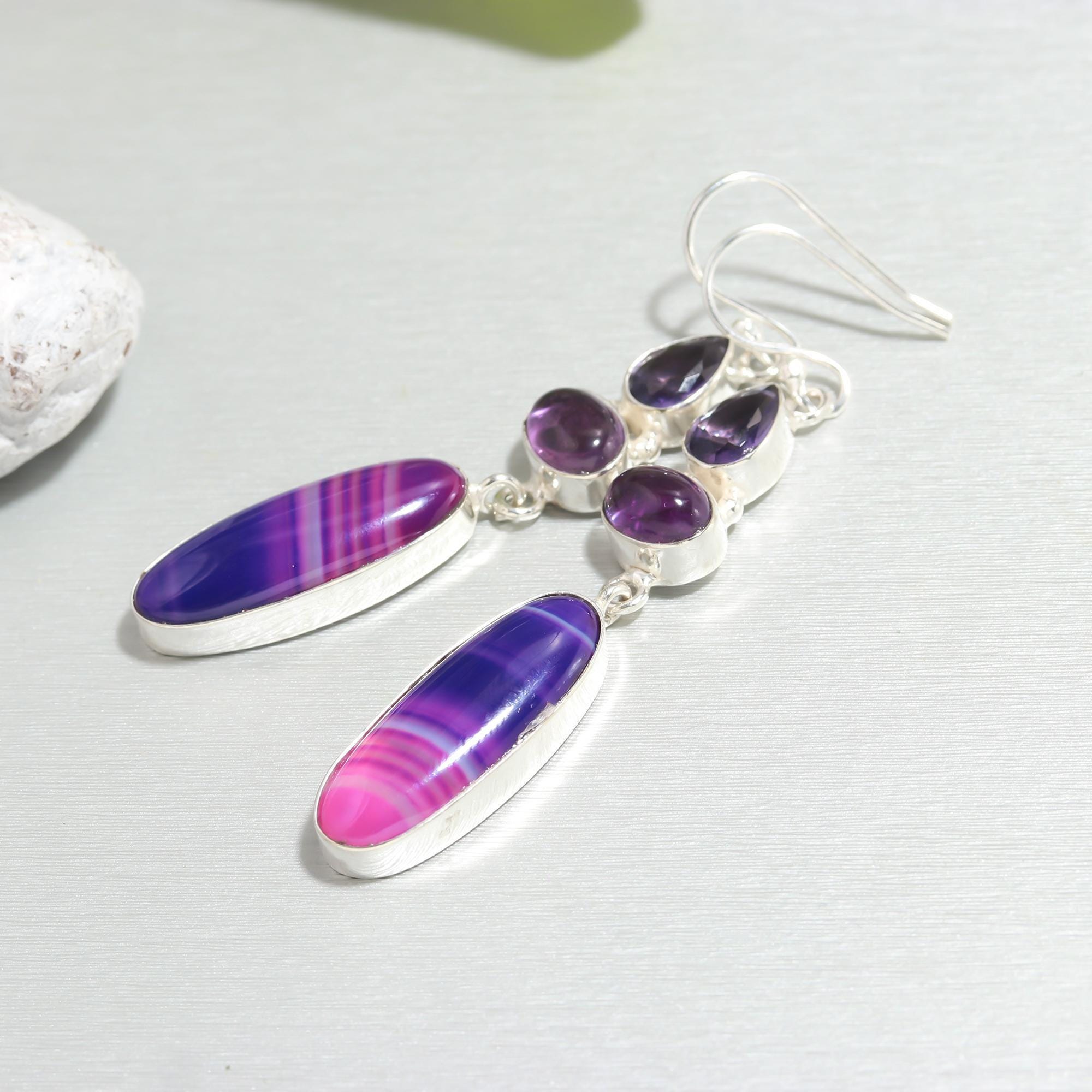 パープルアゲート スピネル ピアス ビズー公式】マルチカラー ラべンダー 天然石 K18(18金) ピアス | 希少