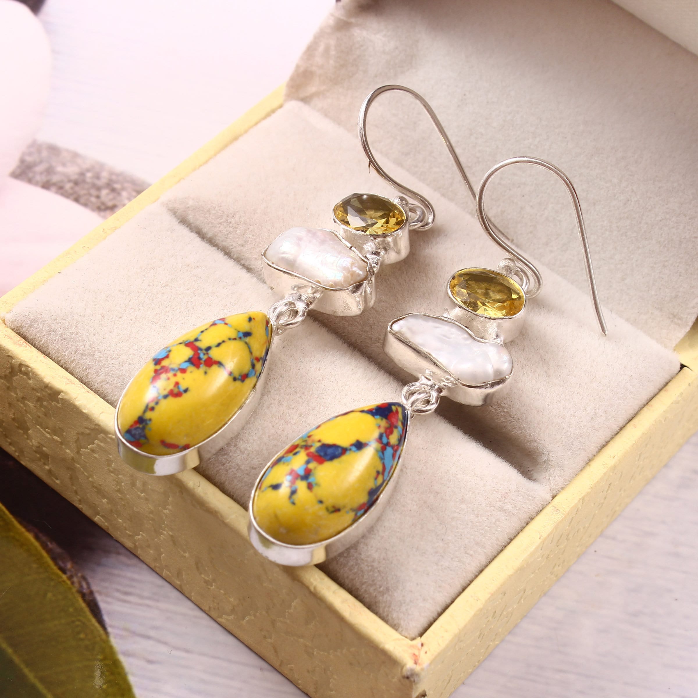 Jasper Earrings - Etsy
