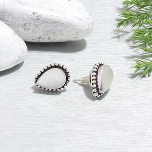 Handmade Sterling Silver Mother of Pearl Stud Earrings