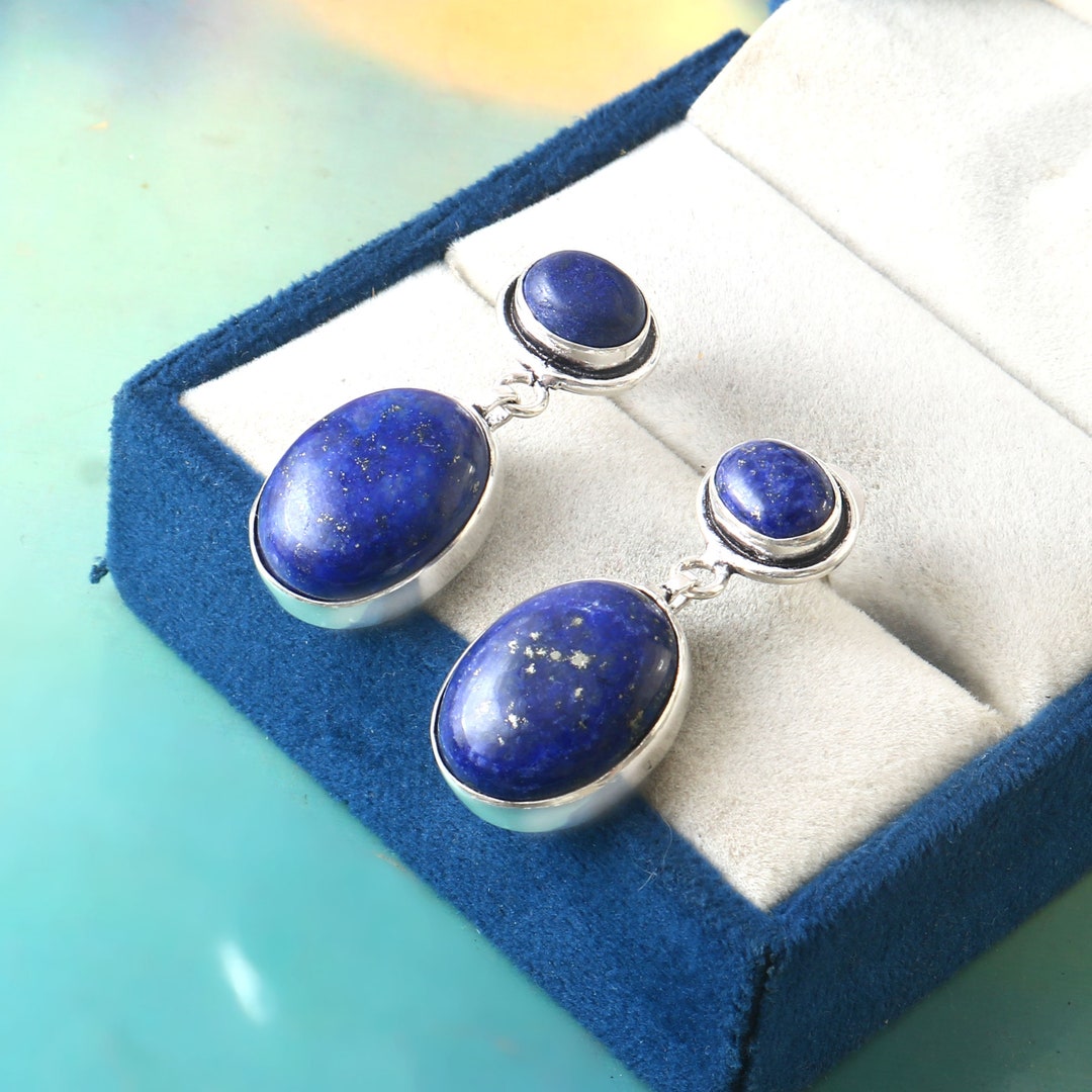 •EQUA-ORBIT• lapis lazuli + silver earrings