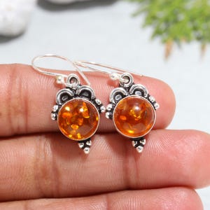 Handmade Baltic Amber Sterling Silver Earrings