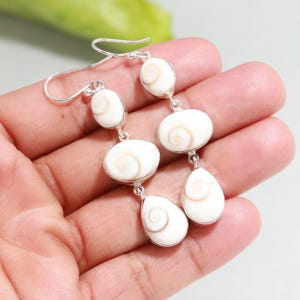 Shiva Eye Dangle Earrings: Sterling Silver Gemstone, Handmade