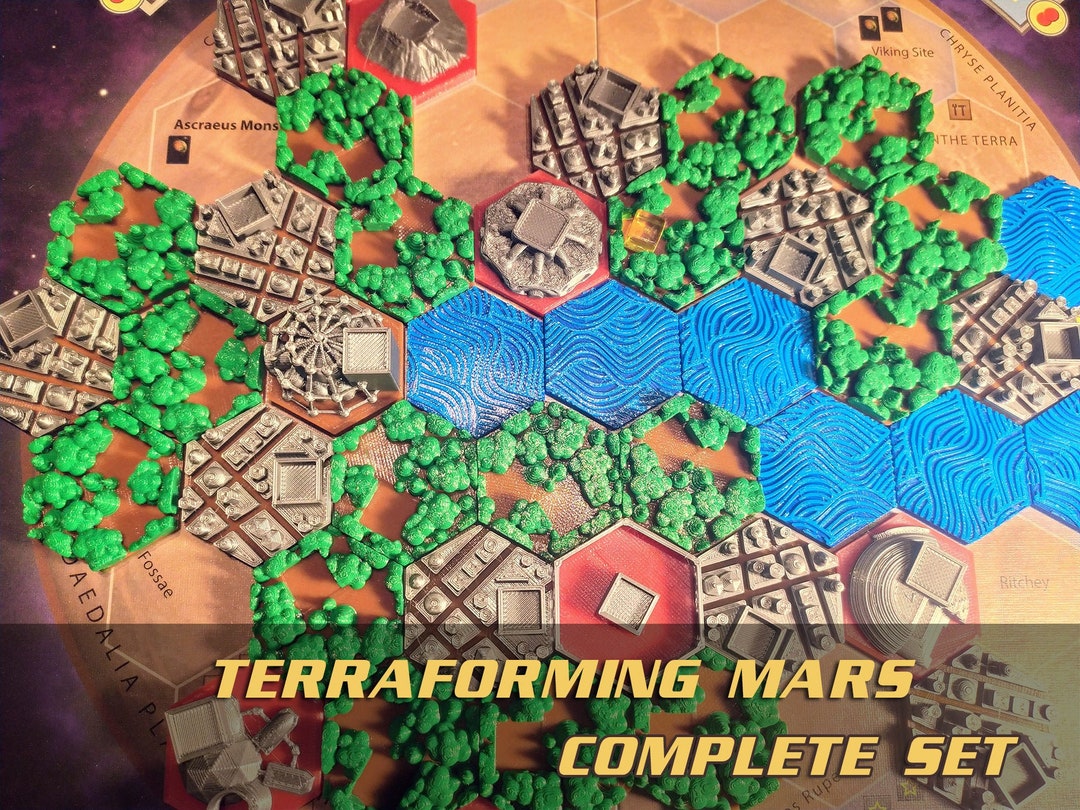 Terraforming Mars Full set Water/Greenery/City Upgrade (Custom 3D Printed)