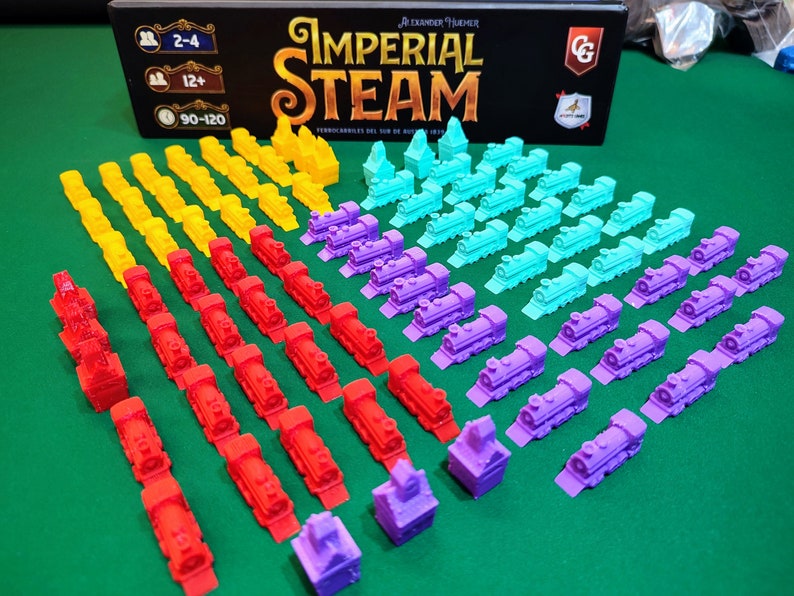 Imperial Steam 3D tokens 84 3D Trains and Stations upgrade pack image 1