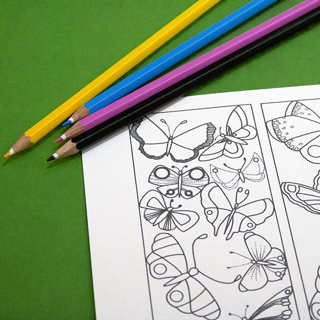 Butterfly Coloring Printable Bookmarks JPG/PDF Four - Etsy