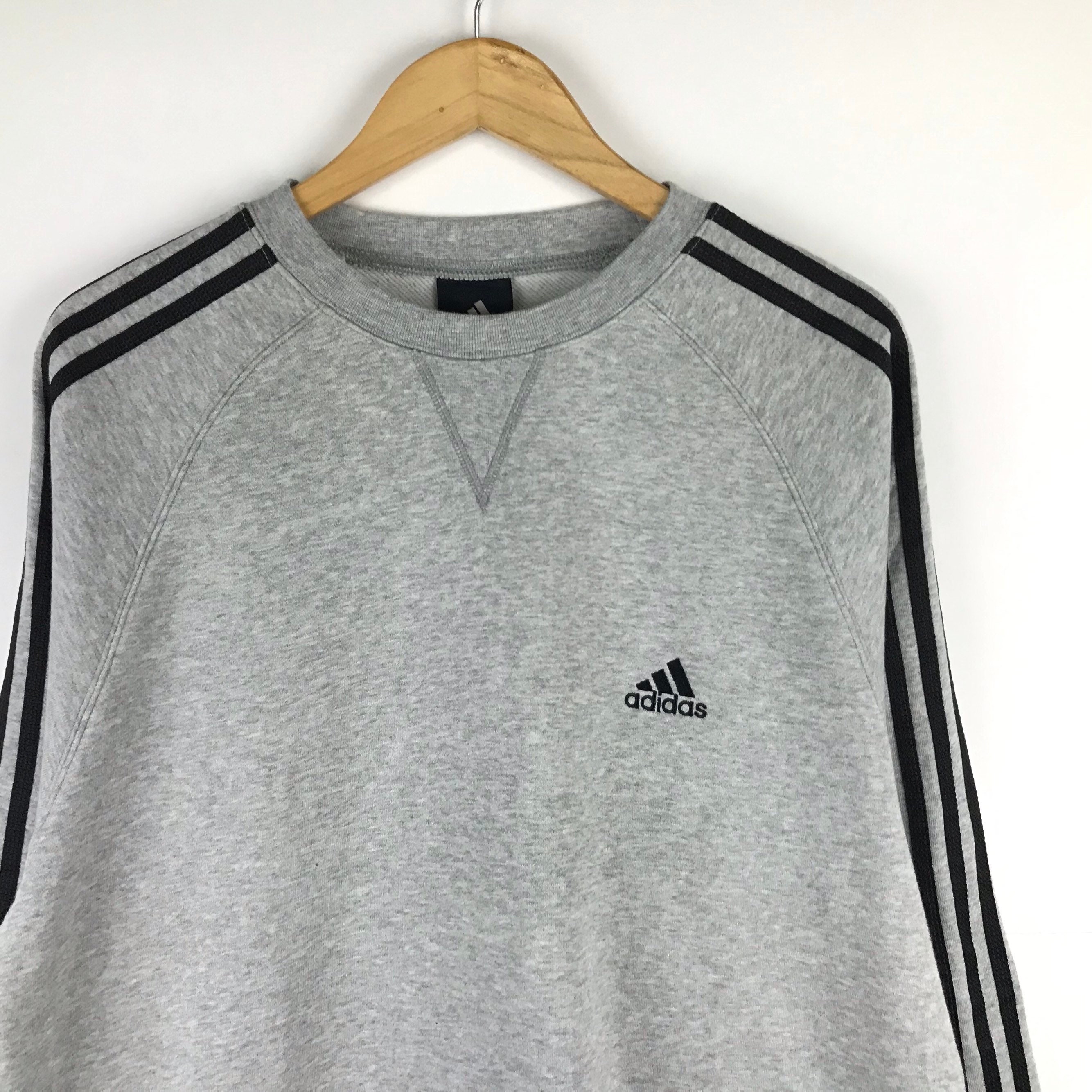 Adidas Small Logo Large Size Grey Colour Crewneck Jumper | Etsy