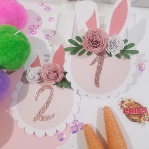 Cartes jalon lapin | Cartes jalons du 1er anniversaire | Quelques cartes d'étape sur le thème du lapin